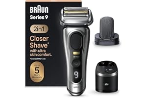 Braun Series 9 Pro+ Afeitadora Eléctrica Hombre, Máquina de Afeitar Barba, Cabezal ProComfort, 9597cc, Plata, El embalaje puede variar