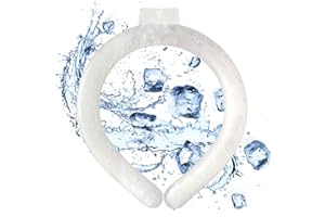 COLDCHILL Neck Cooling Tube, Reusable Wearable Cooling Neck Wraps for Summer Heat, Cooling Starts at 28°C, Relief for Hot Flashes and Fever Smart ice Neckband for All Sports Outdoor Activities, (White)