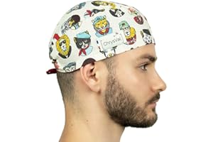 CHRYSVAL - Calot Court Personnalité - Bonnet Chirurgical Ou Calot Cuisine Unisexe 100% Coton Oeko-Tex - Réglable Avec Attaches