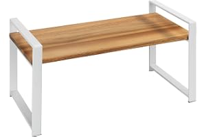 WENKO Kökshylla mod. Louisa, liten hylla för bänkskivan, gjord av akaciaträ och metall, skapar mer lagringsutrymme i köket, 4