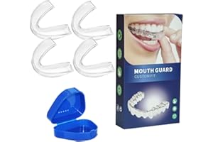 KEWUF Ferula Descarga Bruxismo, Ferula Descarga, Férula Bruxismo, Protector Bucal para Dormir, Férulas Dental Moldeable, Protección Dental, Prevenir el Bruxismo y Roncar (4 Piezas, 2 Tamaños)