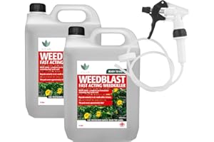 Weedblast Fast Acting Weedkiller 2 x 5 Litre with Long Hose Trigger (Ready to use), See Results Within 24 hours