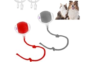 Guniata 2Pezzi Giocattolo Interattivo per Gatti,Palla Interattiva per Cani,Palla Elettrica per Domestici,4 Modalità di Funzionamento,Gioco Cani e Gatto Interatti (red-gray)