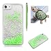 Produktbild für Huawei P8 Lite 2016 Modell Hülle Hardcase Transparent,SKYXD Handyhülle Huawei P8 Lite Glitzer Flüssig Bewegen Partikel Stern Pailletten Fließen Hart Plastik Durchsichtig Brillianter Kreativ Design mit [Handyanhänger + Eingabestifte] Rückseite Schutzhülle for Huawei P8 Lite 2016 Modell 5.0Zoll Glitter Shine Bling Star Sparkle Back Cover With Touch Pen Dust Plug - Grün