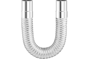 CNANRNANC Exhaust Pipe, Stainless Steel Elbow for Chimney Lining, Bend for Multiple Flue Pipes, 50 mm Expansion