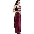 Pandadi Saree Women's Satin Silk Plain Saree With Unstitched Sequence Blouse Piece