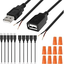 10 Stück Micro USB Pigtail Kabel – 22 AWG, 3A, 30 Cm, Mit Offenen Enden Zum Löten