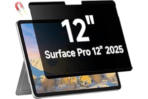 Hinnwer Filtro Schermo Privacy per Microsoft Surface PRO 12 Pollici 2025, Rimovibile, Anti Luce Blu, Anti-Spia, Filtro Privacy Magnetico Ultrathin per Pellicola Protettiva per Surface PRO 12”