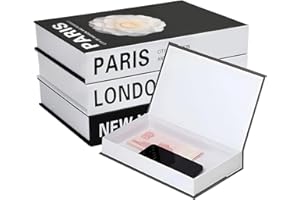 ELITECRAN 3 PCS Libros Decorativos Magnéticos Modernos, Caja Dura sin Páginas, Para Decoración Apilada