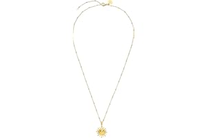 PURELEI® Łańcuszek na szyję (złoty, srebrny i różowe złoto) z zawieszką w kształcie słońca (długość 40 cm)