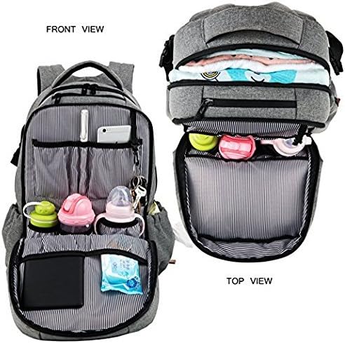 Launch Offer-Large Baby Changing Multifunction Backpack Bag with Stroller attachment-Durable-Fashionable-Multiple versatile compartments for enhanced storage-Insulated pockets and changing mat inside.