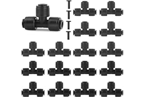 Kalolary 30 szt. szybkozłączki 1/10.2 cm z 4 wtyczkami, uniwersalne złącze trójnikowe do rur nawadniających 1/4 cala, szczelne złączki do systemu nawadniania kropelkowego, 30 szt
