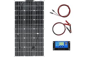 Aysolar 100W 12V Kit Panel Solar flexible Módulo Fotovoltaico Monocristalino Flexible 10A Controlador Solar para Autocaravana, Barco, Automóvil, Caravana, Carga de batería de 12V