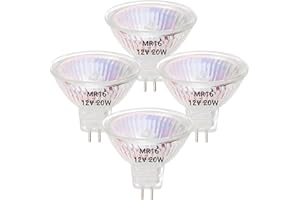 VINBE MR16 Halogen Light Bulbs, 20W 12V MR16 GU5.3 Halogen Spot Bulbs Lamp, Warm White,Pack of 4