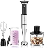 FRESKO 4 in 1 Hand Blender, 1000W Minipimer, Adjustable Speed | Stainless Steel with Pot Protector, Blender for Baby Food, So