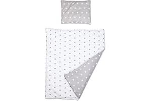Baby Comfort 2 Piece Duvet Cover & Pillowcase 80x70 cm Set for Crib, Cradle or Pram (Big Stars)