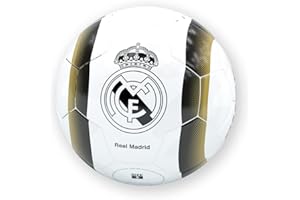 R ROGER'S Pallone Real Madrid Scudo in Bianco e Nero - Dimensione 5