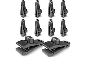 VOXIN Zidwzidwei Clips de Lona 10 Pcs, Multiusos Portátil Clips de Lona Agarre de Bloqueo de Alta Resistencia, para Tienda de Campaña, Lona, Toldo, Cubierta de Barco, Cubierta de Piscina, Cubierta de Coche