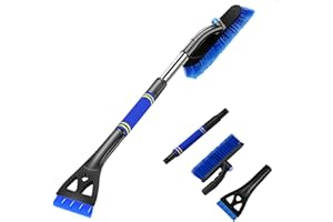 Larilotte Grattoir à Glace et Brosse à Neige pour Voiture (2 en 1) Facile à Assembler, Degivreure Vitre pour Pare Brise de Hiver, Pelle à Glace et Neige Détachable Adapté aux Camions et SUV