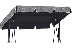 FEROCITY Toit de Rechange pour balancelle Canopée pour Balancelle de Jardin balançoire Soleil Toit résistant au Soleil Taille 200 x 120 cm Lin [101]