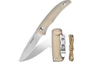 TONIFE Nova Cuchillo de Hoja Fija con Funda Kydex ajustable y Cordón de Paracaídas,Cuchillo de Cuello con Hoja de Espiga Completa de 6,8cm para Caza, Pesca, Camping y Supervivencia