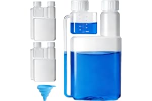 GZRXIOUS 3 st dubbelhalsade doseerflaskor och silikontråg, 1 x doseerflaska på 1 liter med doseerkammare på 100 ml, 2 x 100 m