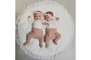 Nordic Ideas Tapis Blanc Chambre Bebe Rond Tapis Jeu Bébé épais Coton Doux Rembourré Couverture Déco Chambre Enfant
