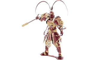 Piececool Puzzle 3D Maqueta Metal, Caballero de la Armadura Puzzles 3D Maquetas para Montar, Maquetas para Construir Adultos y Adolescentes, Caballero de Oro Rojo