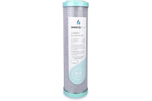 smardy blue Premium CTO 10 tum aktivt kolblockfilter 0,5 mikron | Kolblockpatron 10 tum för omvänd osmos, osmosanläggningar, vattenfilter och bordsfilter