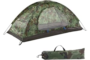 Sileduove Tente de camping pour 1 2 personnes, ultra légère, camouflage, jardin, protection solaire, plein air, randonnée
