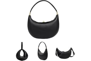 AZURAOKEY 3-in-1-Leder-Halbmond-Tasche für Damen, Designer-Handtaschen mit Haspenverschluss, stilvolle trendige Halbmond-Tasche für Damen