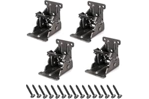 Skelang Folding Brackets 0-90 Degree, Self Lock Foldable Leg Hinges, Table Extension Brackets with Screws, Pack of 4