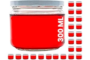 Casavetro Trasparente Tappo A vite bottiglie di vetro vuote 67, 105, 210, 300 ml - riutilizzabile Twist Off coperchi - a tenuta D'aria Coperchio In Metallo Per birra a casa Vodka e acqua (24 x 300 ml)