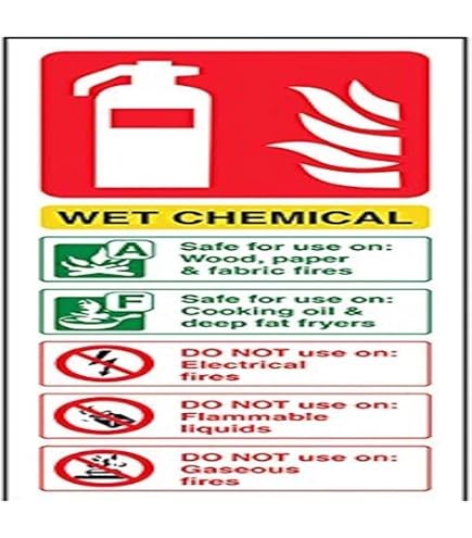 Cartello Estintore VSAFETY 11015 AL-R In Plastica Rigida 150x100 Mm, Con Istruzioni Su Fuochi Di Legna, Liquidi E Metalli, Conforme EN ISO 7010