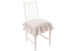 PARAMAISON Cuscino Sedia 40x40 con Lacci Panama, Cuscino Interno ed Esterno, Sfoderabile con Zip, Cotone, Laccetti di Ritenzione, Tinta Unita, Perla