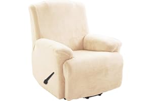 TIANSHU Copripoltrona Relax in Velluto,Copripoltrona Relax Reclinabile,Copridivani in morbido peluche di velluto per divano Fodere per mobili di lusso alla moda(Poltrona Relax, Beige)