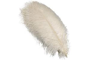 VASANA Lot de 50 plumes d'autruche blanches naturelles de 15 à 20 cm, pour loisirs créatifs, spectacle, mariage, festival, décoration de fête à la maison