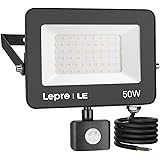 Lepro 50W LED Strahler Außen mit Bewegungsmelder PIR, 4200LM 5000K Kaltweiß Superhell Außenstrahler, IP65 Wasserdicht LED Flu