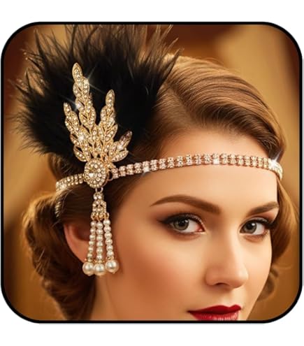 Fascia Per Capelli Donna Fascia Capelli Anni '20 Stile Gatsby Con Strass E Perle - Accessorio Festa Donna Accessori Capelli Donna