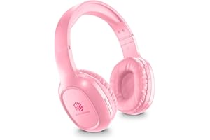 Music Sound | Casque Bluetooth Basic | Casque Bluetooth Supra-auriculaire avec Bandeau Extensible - Autonomie 14h - Recharge 2h - Voyant LED et entrée AUX - Couleur Rose