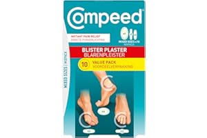 Compeed Blister Plasters Mixed Size 10 Pack - Hydrocolloid Foot Treatment - Heal Fast