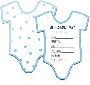 Friendly Fox Babyparty Spiele Willkommen Baby 12 Quiz Spiel Karten Als Babyshower Spiel Deutsch Ratespiel Zur Babyparty Junge Blau Amazon De Spielzeug
