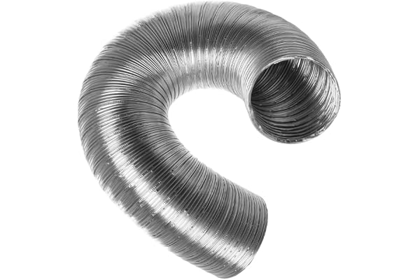 Ø 80mm Flexibel Luftkanal för Spisfläkt, Luftkonditionering, Köksfläkt, Torktumlare - 1.5 m Halvstyv Avgasslang - Ventilationskanaler - Aluminium