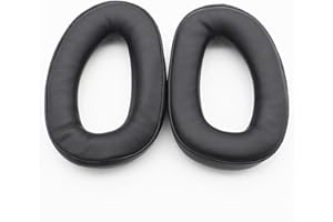 TECINITY Wymienne Nauszniki do Sennheiser GSP 370/350/303/302/301/300 Słuchawek, Zapasowe Nauszniki do Sennheiser GSP 300/301/302/303, Miękka Skóra (Czarny)