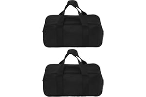 BEISUOSI Rugged Tools Tool Bag Combo - Includes 1 Small & 1 Medium Toolbag - Organizer Tote Bags for Electrician, Plumbing, Gardening, HVAC & More (1, BLACK)