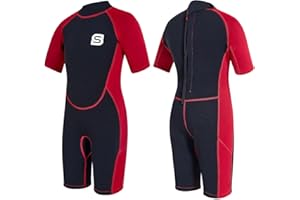 Summshall Traje de neopreno para niños de 2,5 mm, térmico, para natación, buceo, surf, traje de neopreno largo y cálido, para niñas y niños, protección UV y ultra elástico