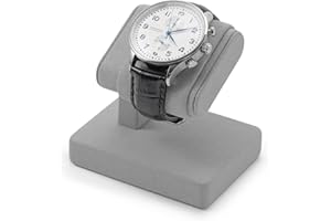 Papten Support de montre en velours - Support de montre simple de luxe avec velours doux - Plateau de table élégant pour montres pour hommes et femmes (gris)