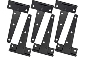 KARAA 6 Pz Cerniera A T Metallico Nero, Cerniere Per Porta Del Fienile Staccate Sostituzione Cerniere Robusta Porte In Legno O Porte In Metallo Ferro Antiruggine