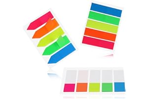 Haftnotizen Klebezettel set,HCSSZ 375 Stück Schreibbar Haftstreifen,Pfeilflaggen Haftnotizen Tabs Selbstklebend, Bunte Beschreibbare Haftmarker,zum Markieren und Hervorheben von Seiten