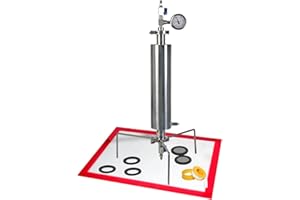 BONXRDUN Closed Loop Extractor,1.5'' Double Layer Stainless Steel Vacuum Chamber/Tube 90 Gram with Tripod Used to Extract from Plant Leaves,Closed Loop Extractor Vacuum Chamber Tube Closed System